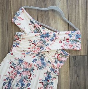 Asos Flirty Sun Dress - Off The Shoulder - Floral/Cream
